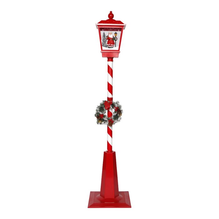 STREET LAMP WITH SANTA SNOW EFFECT