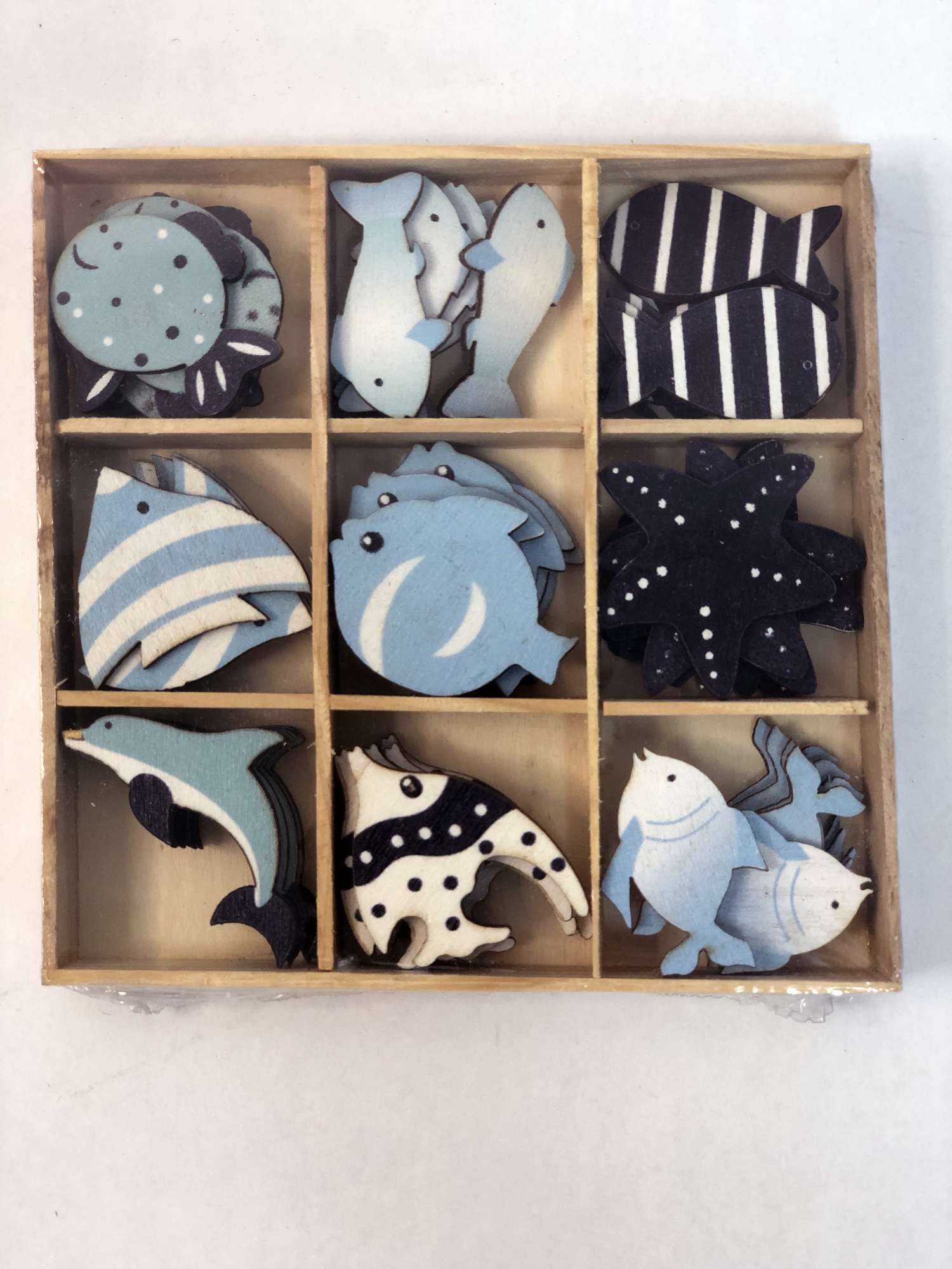SMALL SEA THEMED DECORATIVE ITEMS MADE OF WOOD 54PCS/PER BOX ...